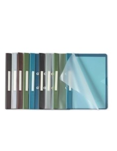 DOSSIER FASTENER PARDO Fº TARJ. AZUL - Pack de 10 unidades